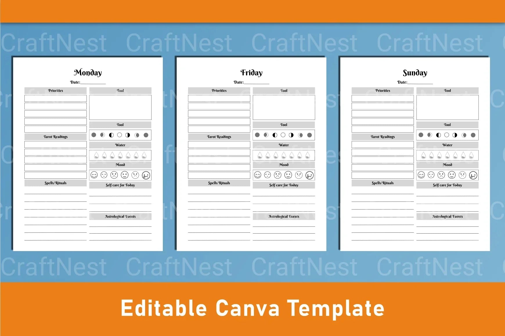 Witchy Planner Canva Template - CraftNest - Digital Crafting and Art