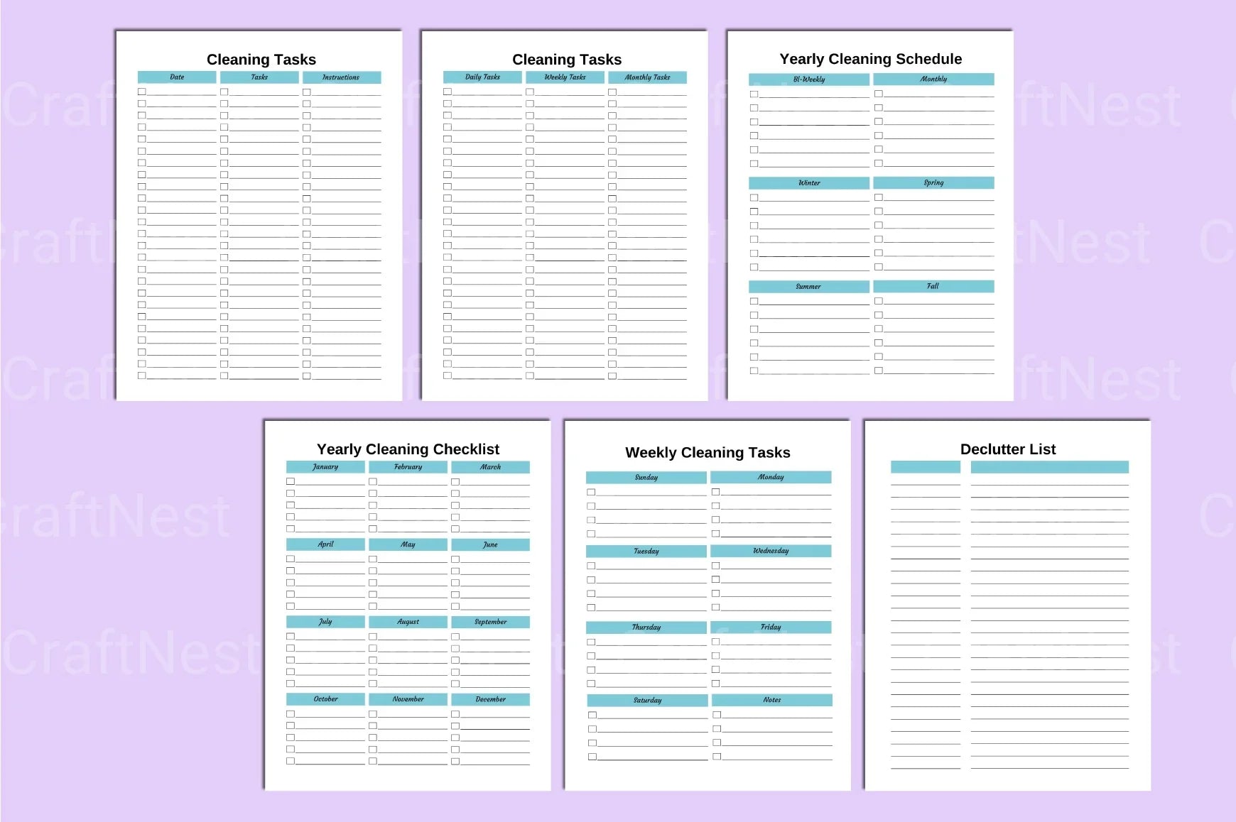 ADHD Cleaning Planner for Effective Organization - CraftNest - Digital Crafting and Art