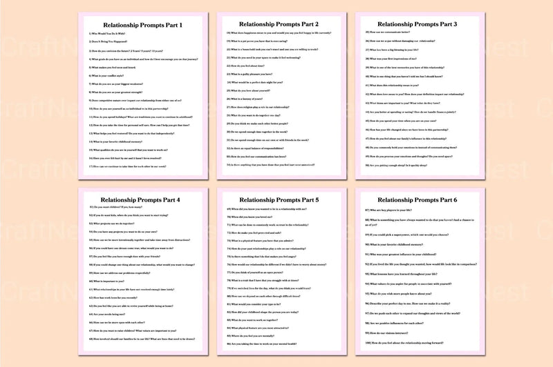 Engaging Relationship Prompts for Deeper Connections - CraftNest - Digital Crafting and Art