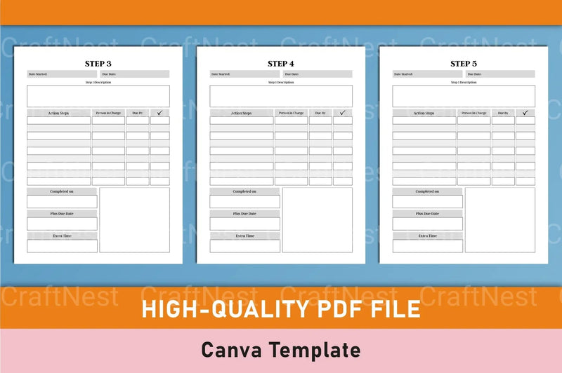 Side Hustle Project Planner Template on Canva - CraftNest - Digital Crafting and Art