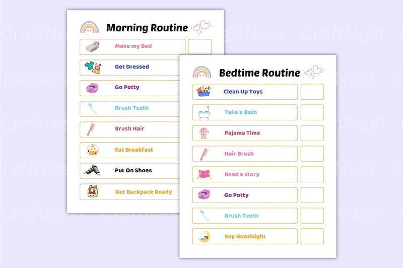 Kids Routine Chart for Daily Activities - CraftNest - Digital Crafting and Art