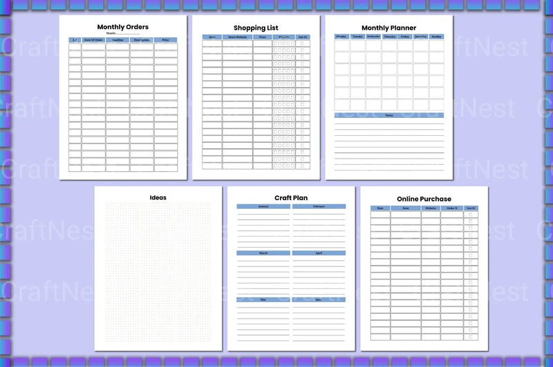 Craft Planner Template - CraftNest - Digital Crafting and Art