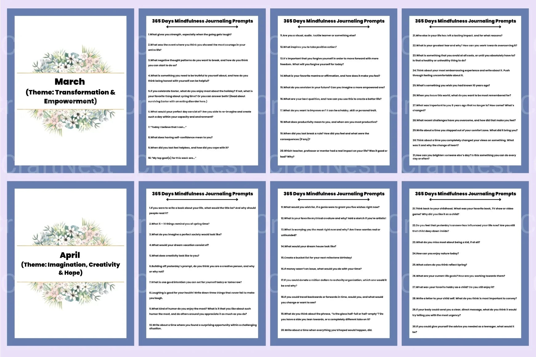 Mindfulness Journaling Prompts for Daily Reflection - CraftNest - Digital Crafting and Art