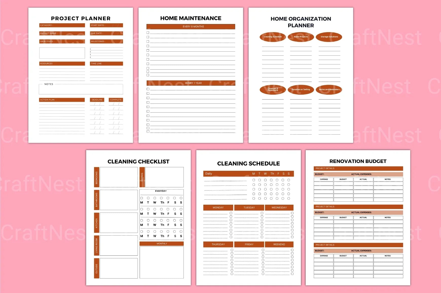 Home Care Maintenance Organizer - CraftNest - Digital Crafting and Art