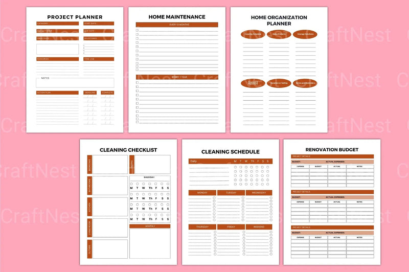 Home Care Maintenance Organizer - CraftNest - Digital Crafting and Art