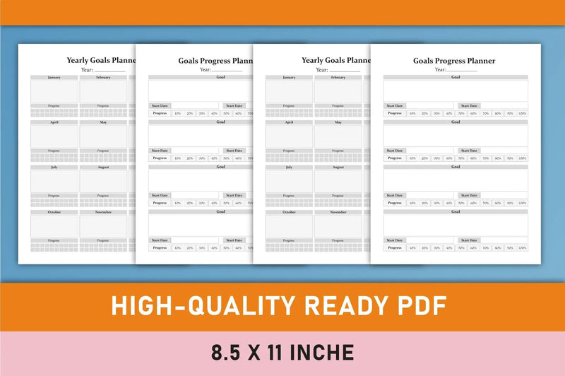 Yearly Goals Planner  Bundle - CraftNest - Digital Crafting and Art