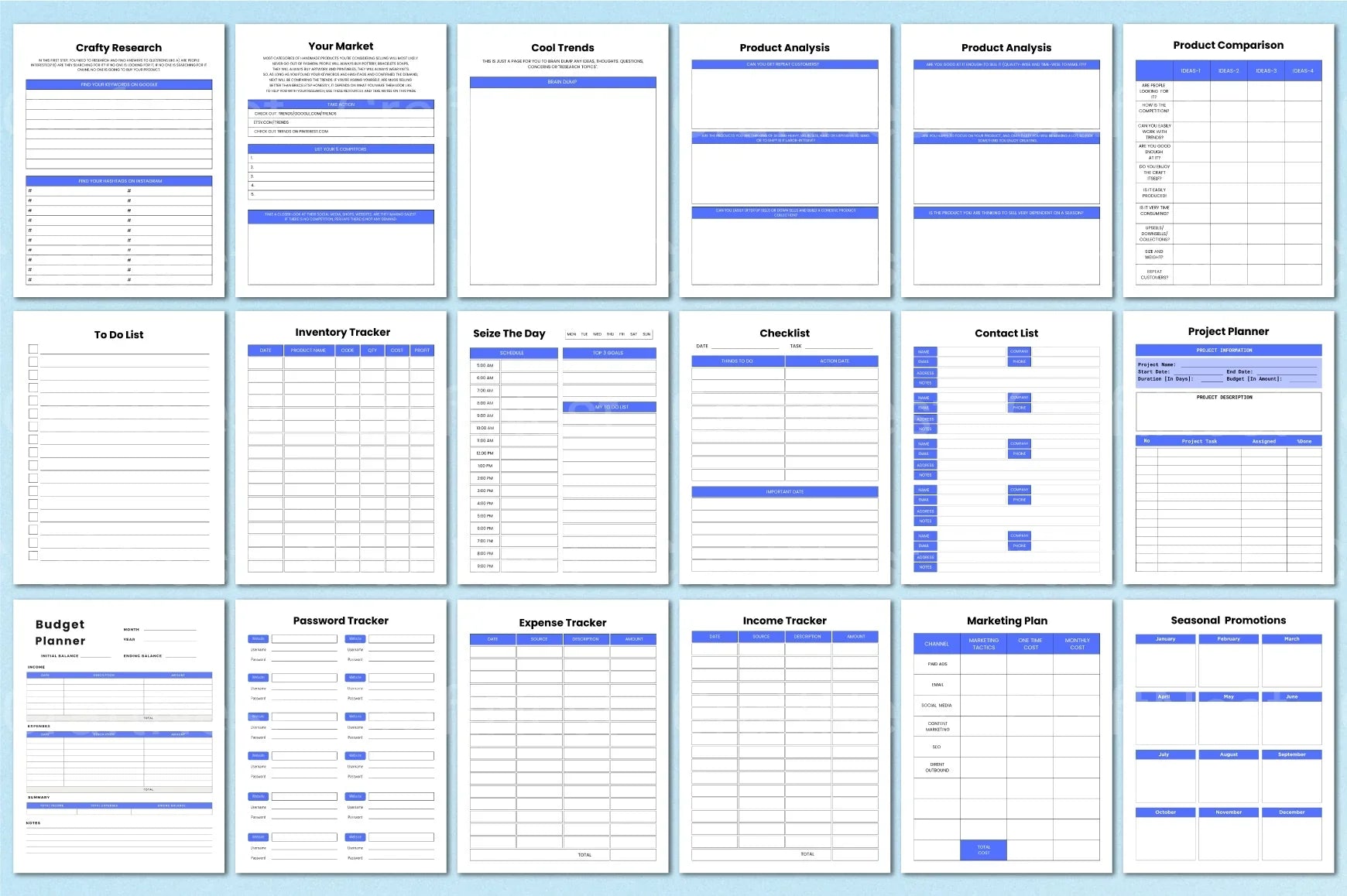 Craft Handmade Business Planner - CraftNest - Digital Crafting and Art