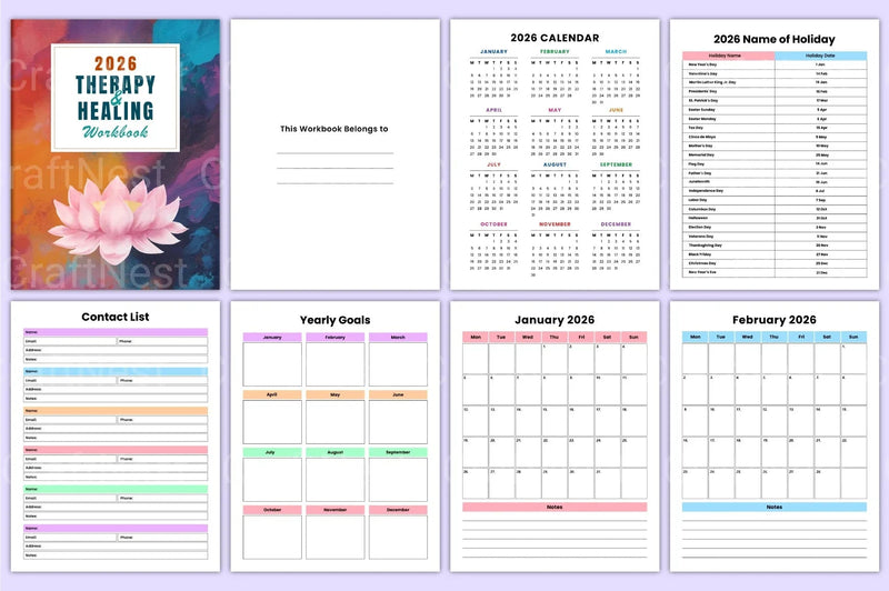 Therapy Healing Workbook for Personal Growth - CraftNest - Digital Crafting and Art