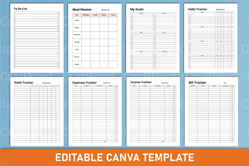 Happy Life Planner Canva Interior - CraftNest - Digital Crafting and Art