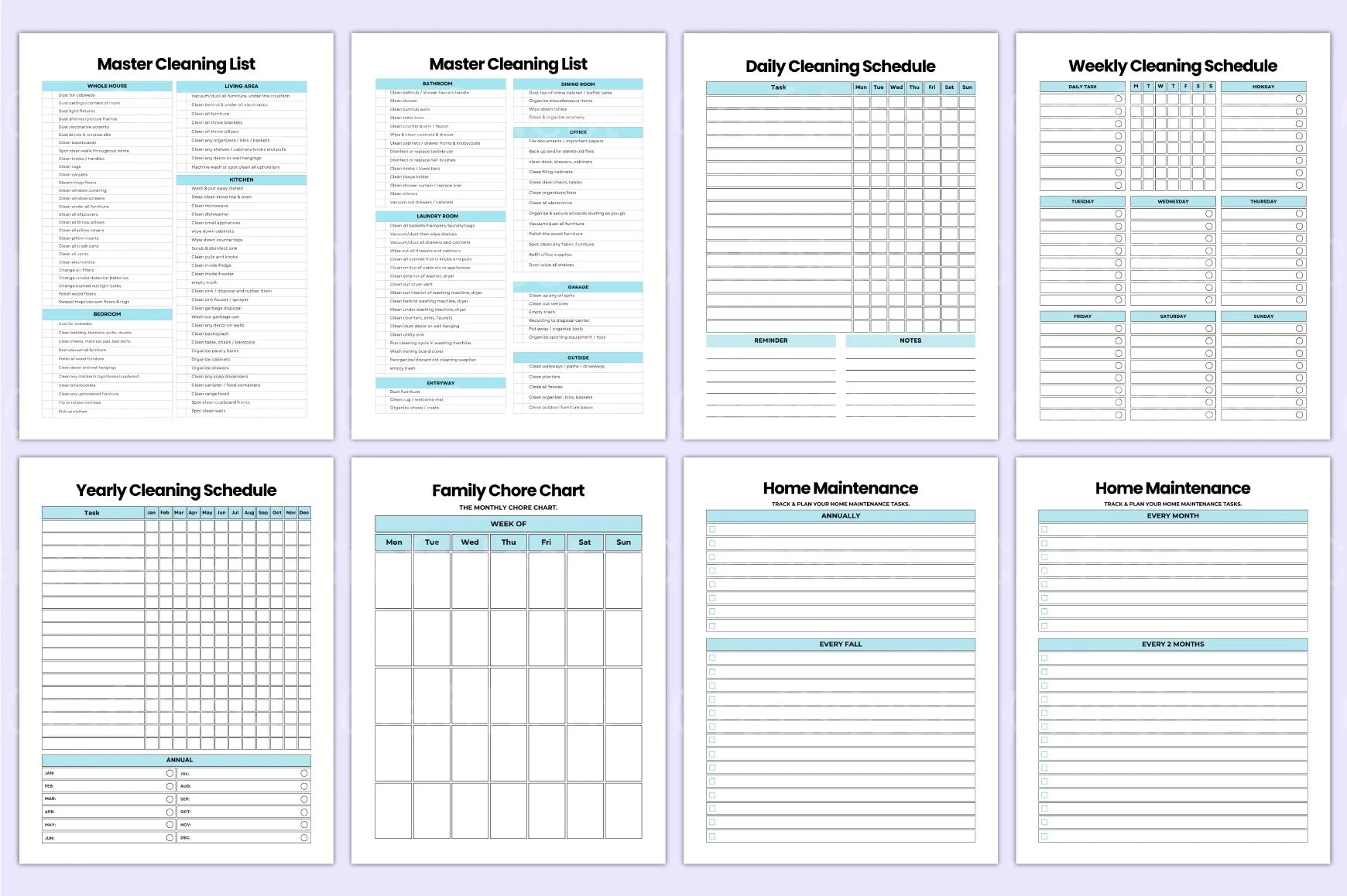 Cleaning Planner 2023 - CraftNest - Digital Crafting and Art