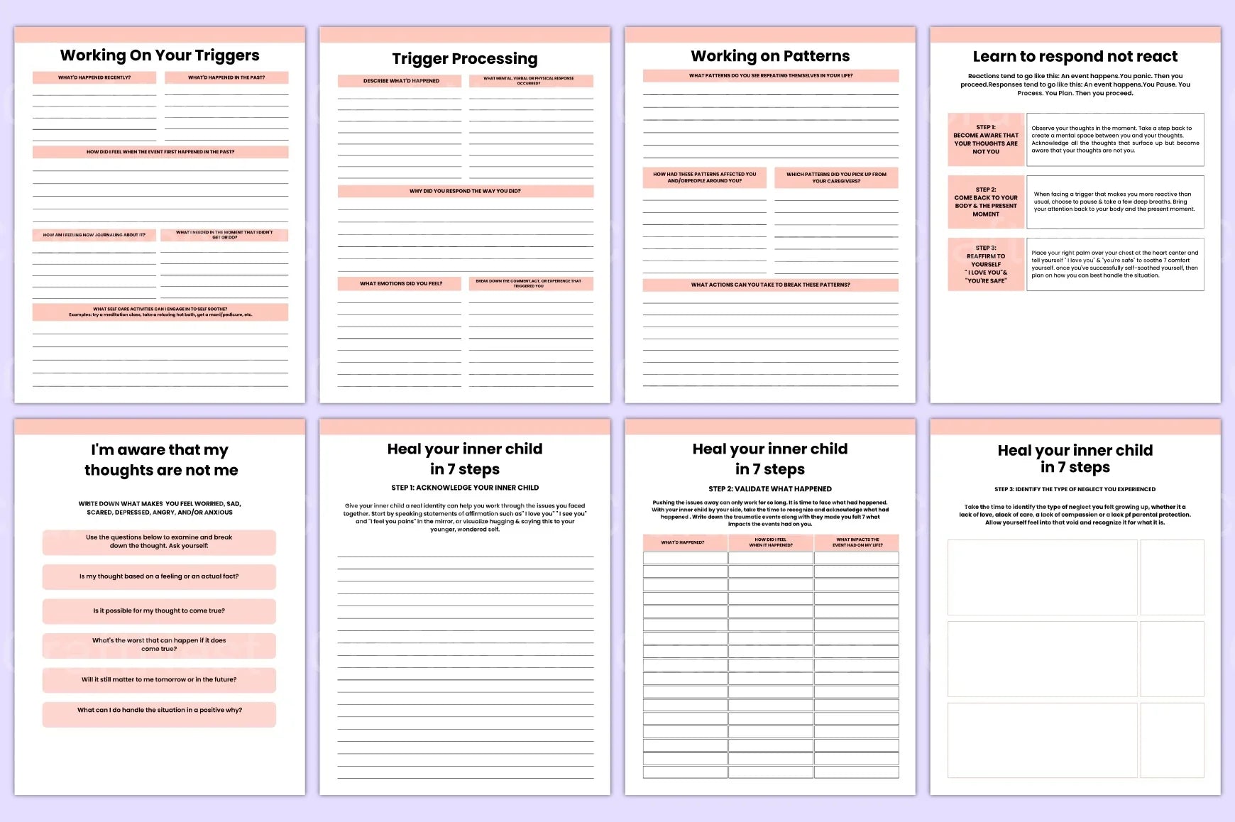 PTSD Trauma Recovery Workbook - CraftNest - Digital Crafting and Art