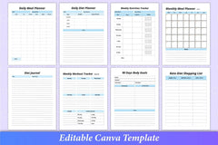 Keto Diet Planner Canva Interior - CraftNest - Digital Crafting and Art