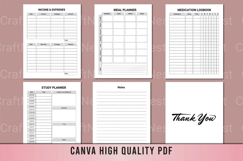 ADHD Planner for Effective Organization - CraftNest - Digital Crafting and Art