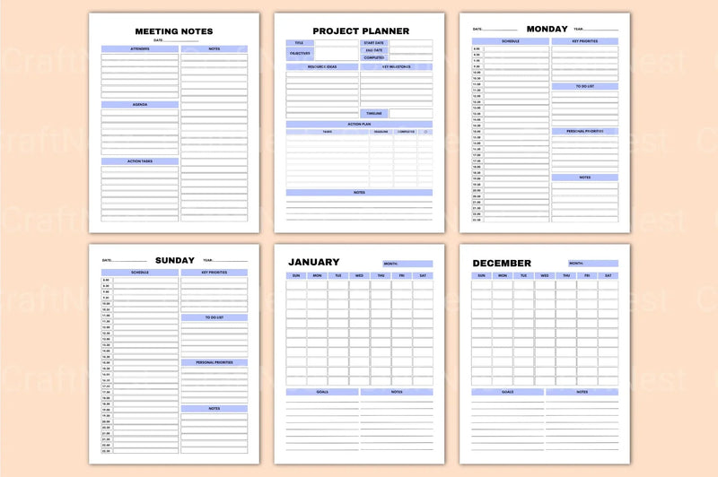 Work From Home Planner - CraftNest - Digital Crafting and Art