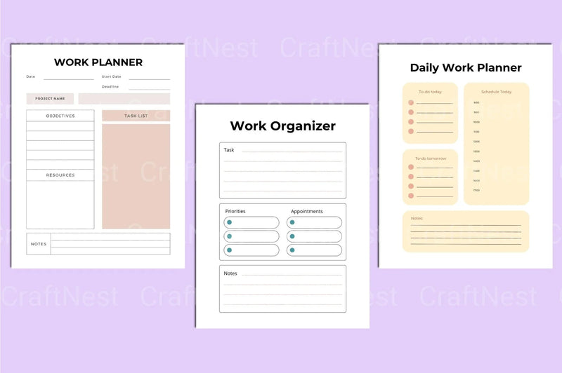 Work Planner Template - CraftNest - Digital Crafting and Art