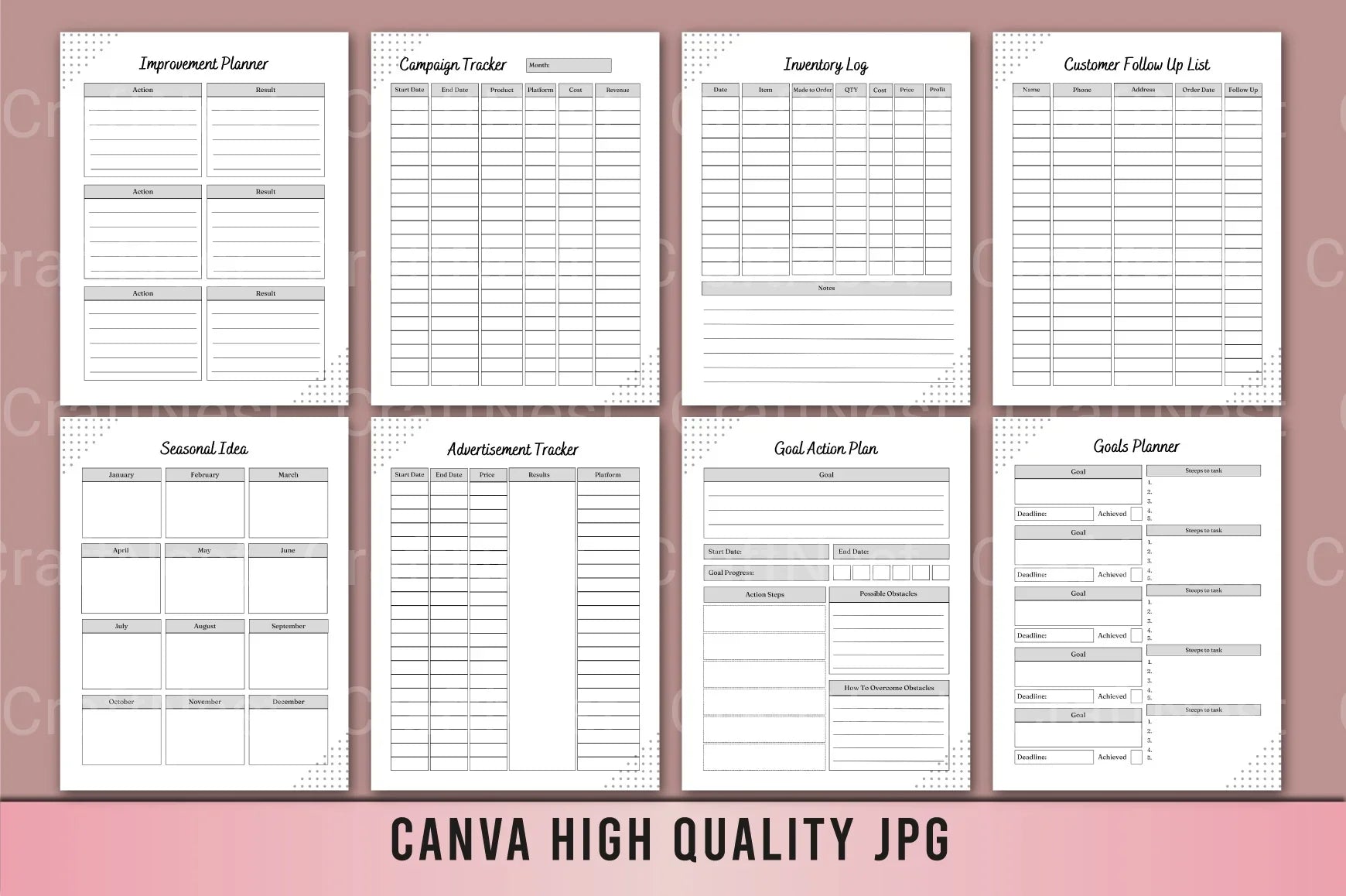 Small Business Planner Template - CraftNest - Digital Crafting and Art