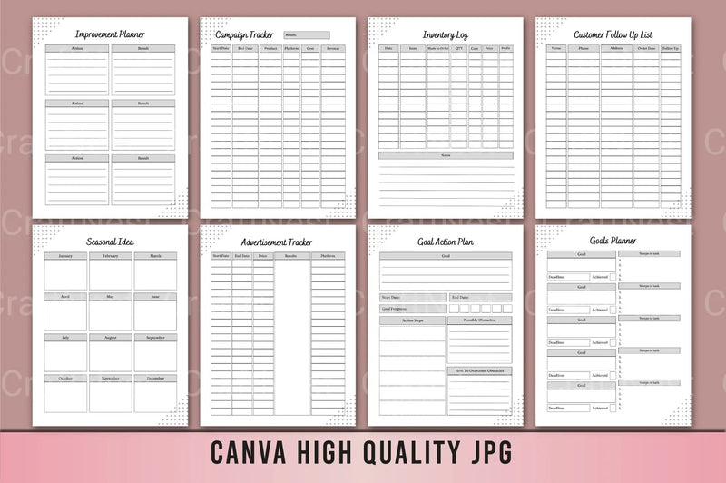 Small Business Planner Template - CraftNest - Digital Crafting and Art