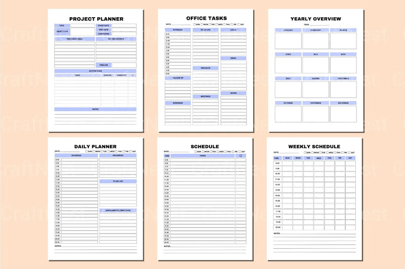 Office Tasks Planner - CraftNest - Digital Crafting and Art