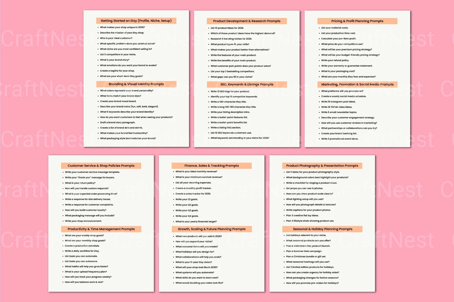 Etsy Seller Starter Guide: Essential Prompts for Success - CraftNest - Digital Crafting and Art