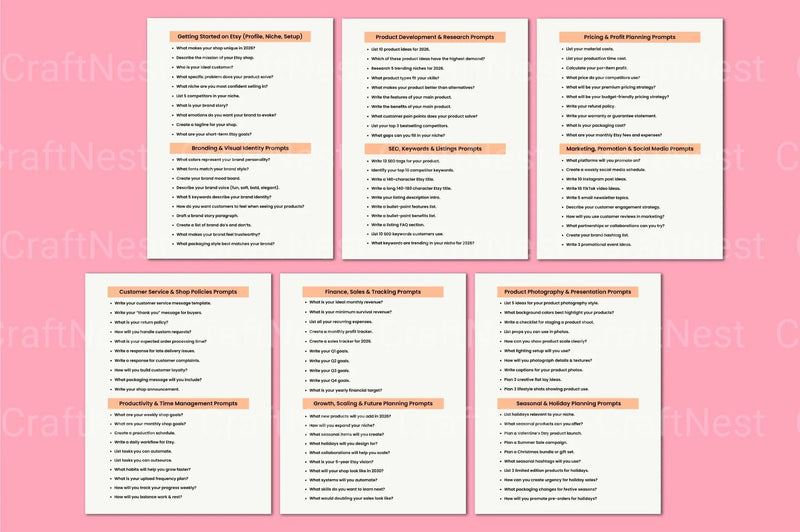 Etsy Seller Starter Guide: Essential Prompts for Success - CraftNest - Digital Crafting and Art
