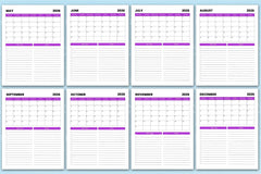 Monthly Agenda Planner - CraftNest - Digital Crafting and Art