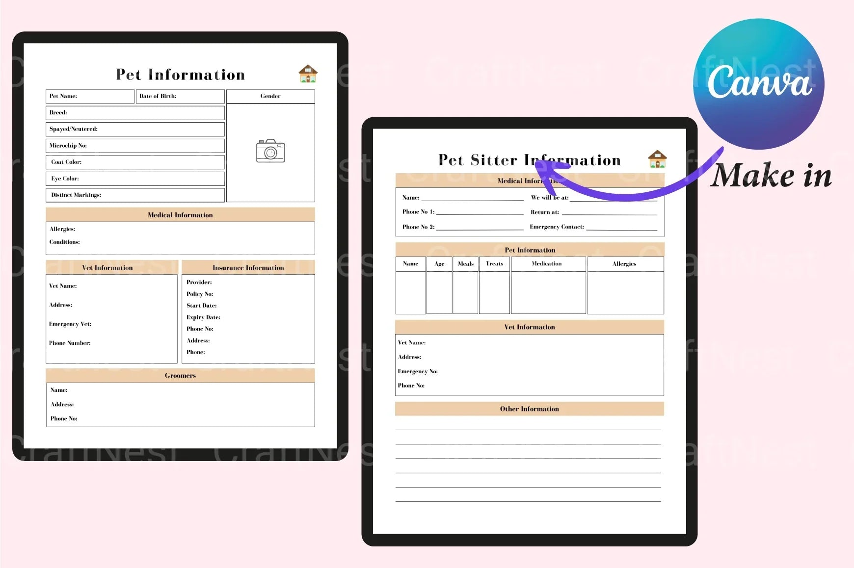 Pet Care Planner: Organize Your Pet's Health and Routine - CraftNest - Digital Crafting and Art