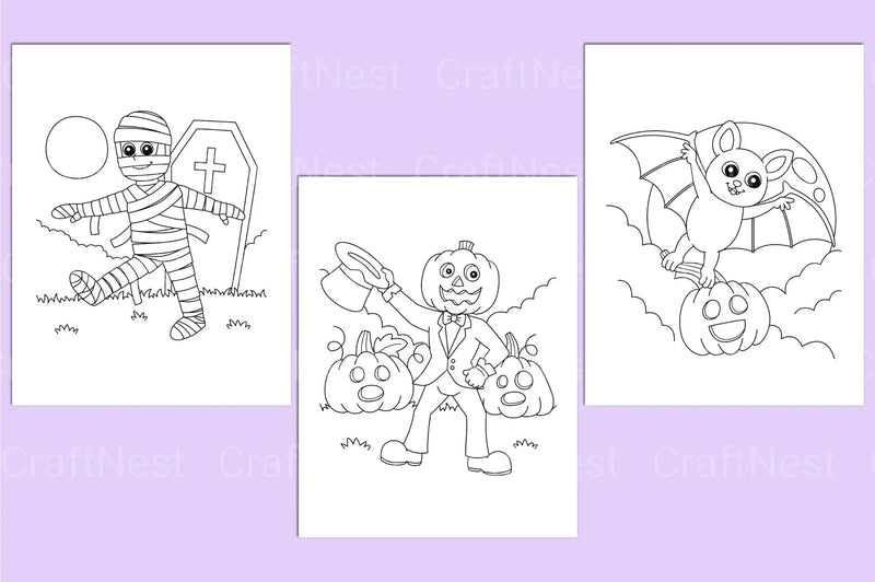Cute Halloween Coloring Pages - CraftNest - Digital Crafting and Art