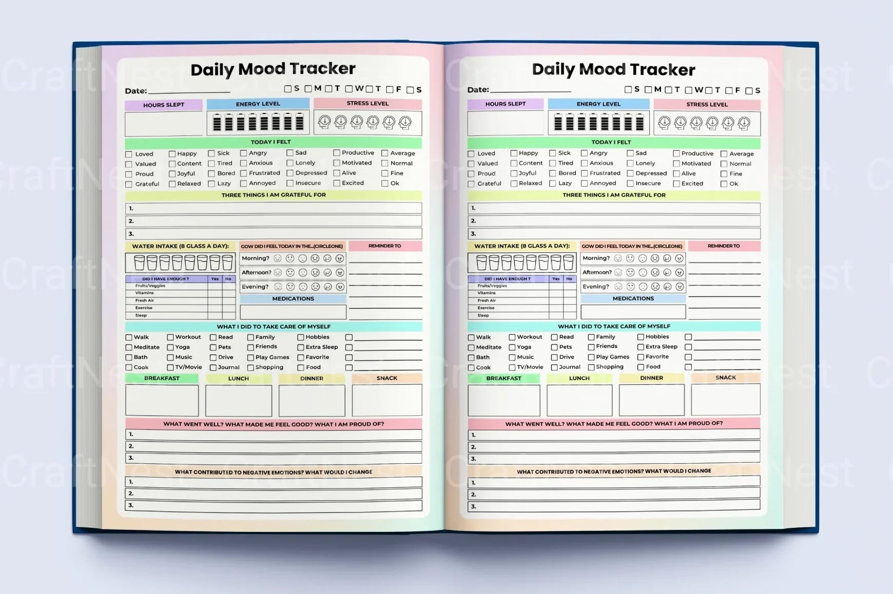 Days Mood Tracker from 100 - CraftNest - Digital Crafting and Art
