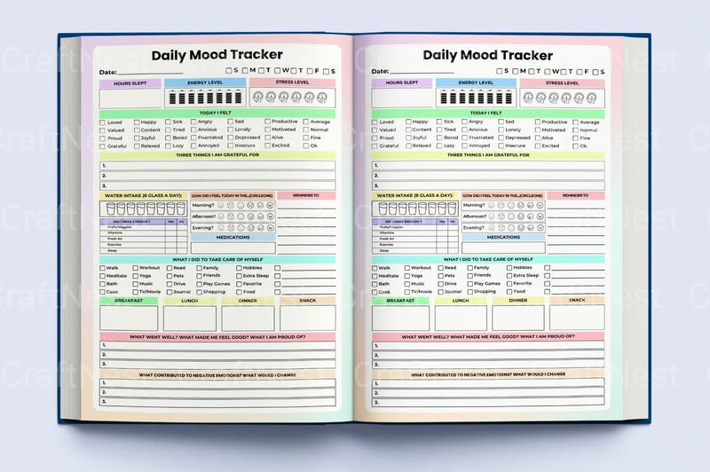 Days Mood Tracker from 100 - CraftNest - Digital Crafting and Art