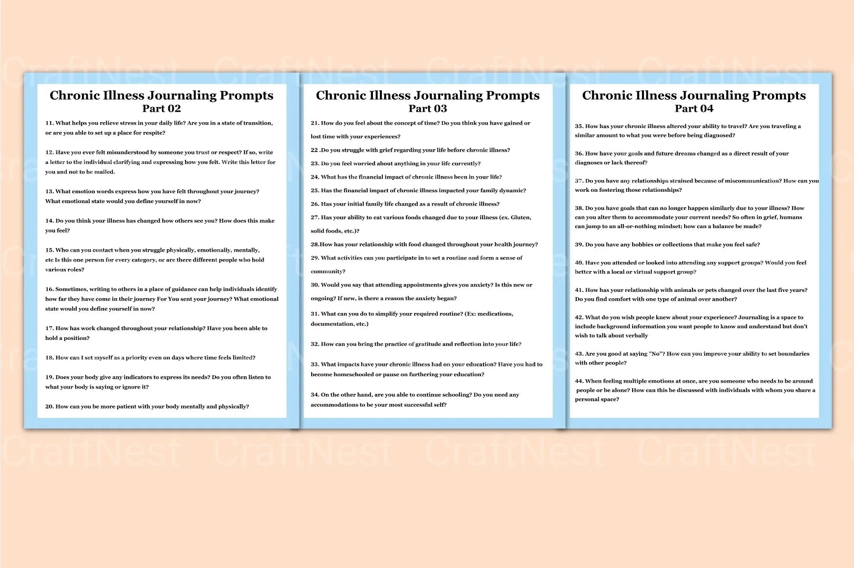 Chronic Illness Reflection Prompts for Personal Growth - CraftNest - Digital Crafting and Art