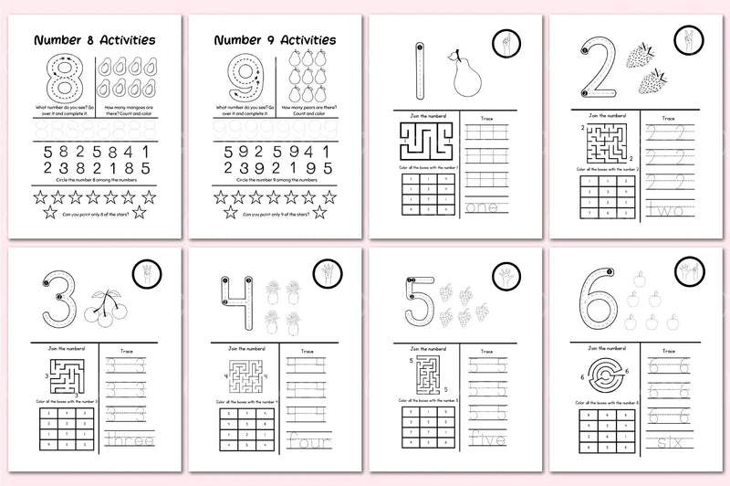 Dot the Numbers Workbook for Kids - CraftNest - Digital Crafting and Art