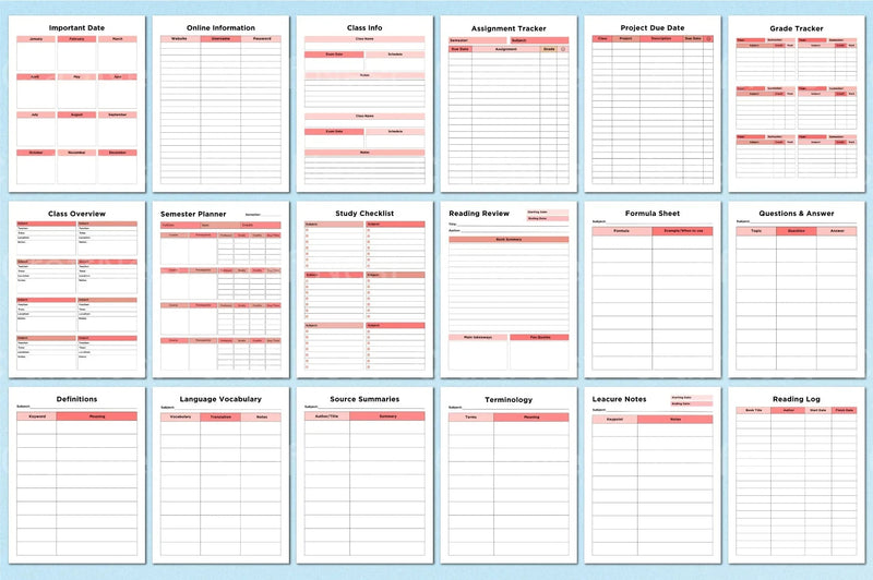 Student Planner Template on Canva - CraftNest - Digital Crafting and Art