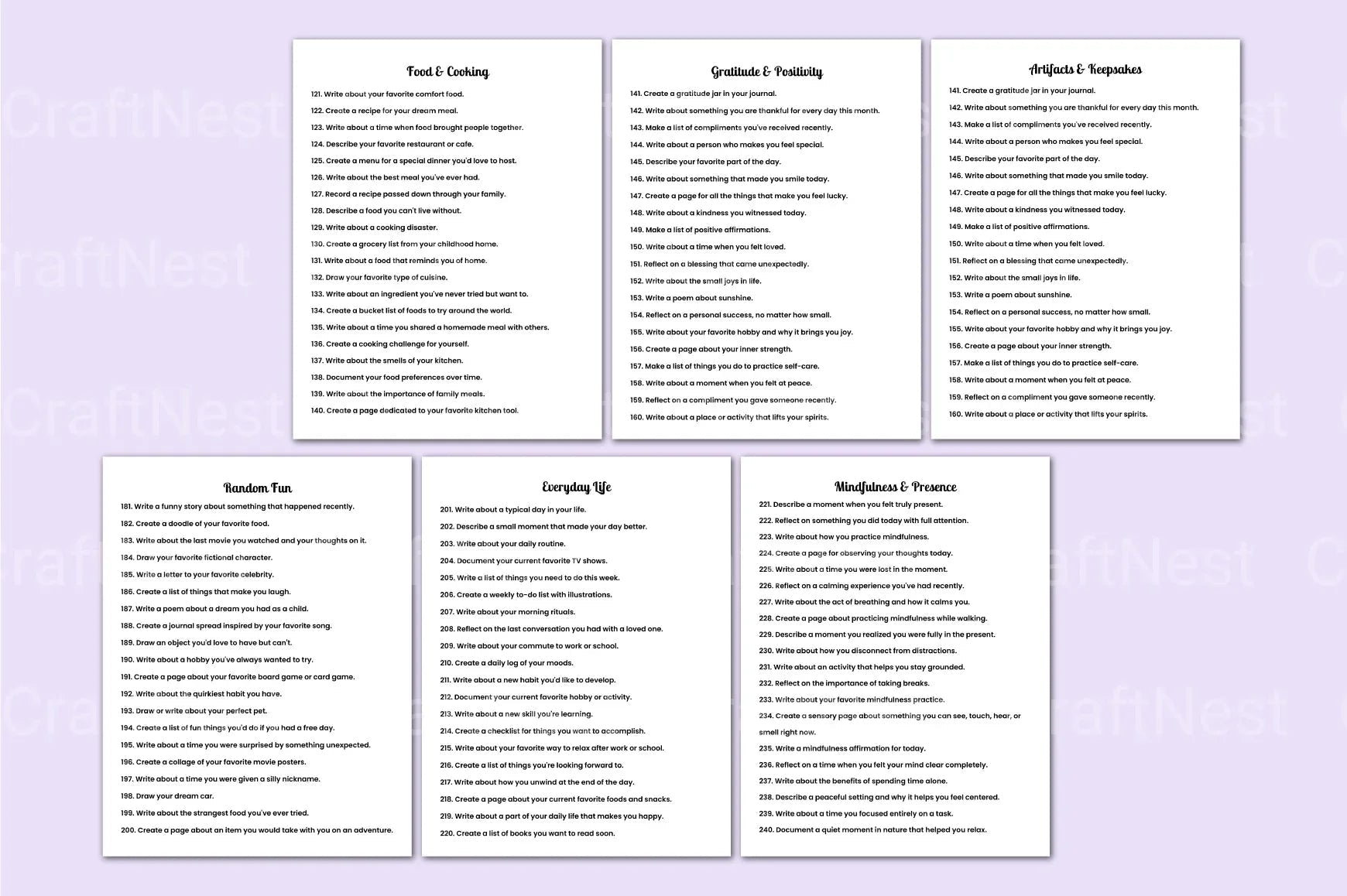 300 Creative Prompts for Inspiration - CraftNest - Digital Crafting and Art