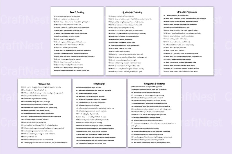 300 Creative Prompts for Inspiration - CraftNest - Digital Crafting and Art