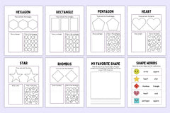 Kindergarten Shapes Workbook for Early Learning - CraftNest - Digital Crafting and Art