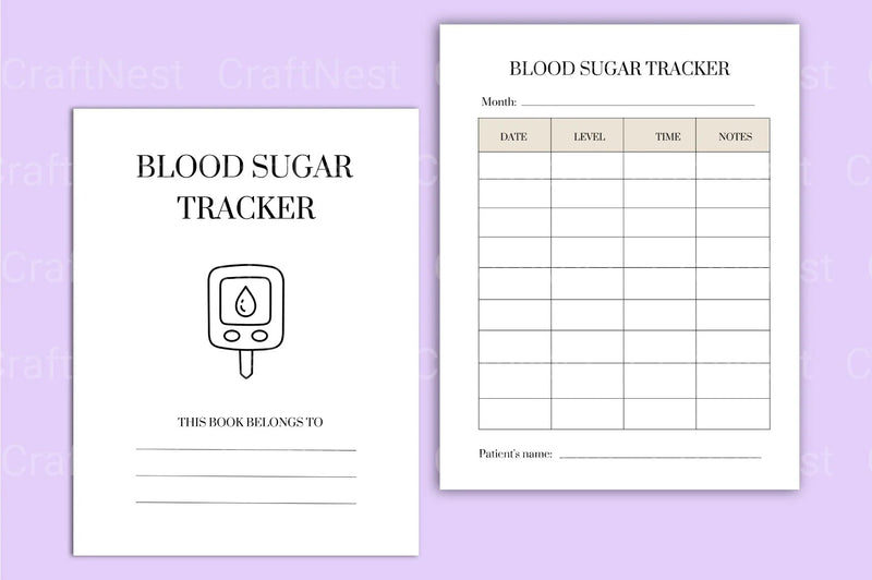 Blood Sugar Tracker Template Canva - CraftNest - Digital Crafting and Art