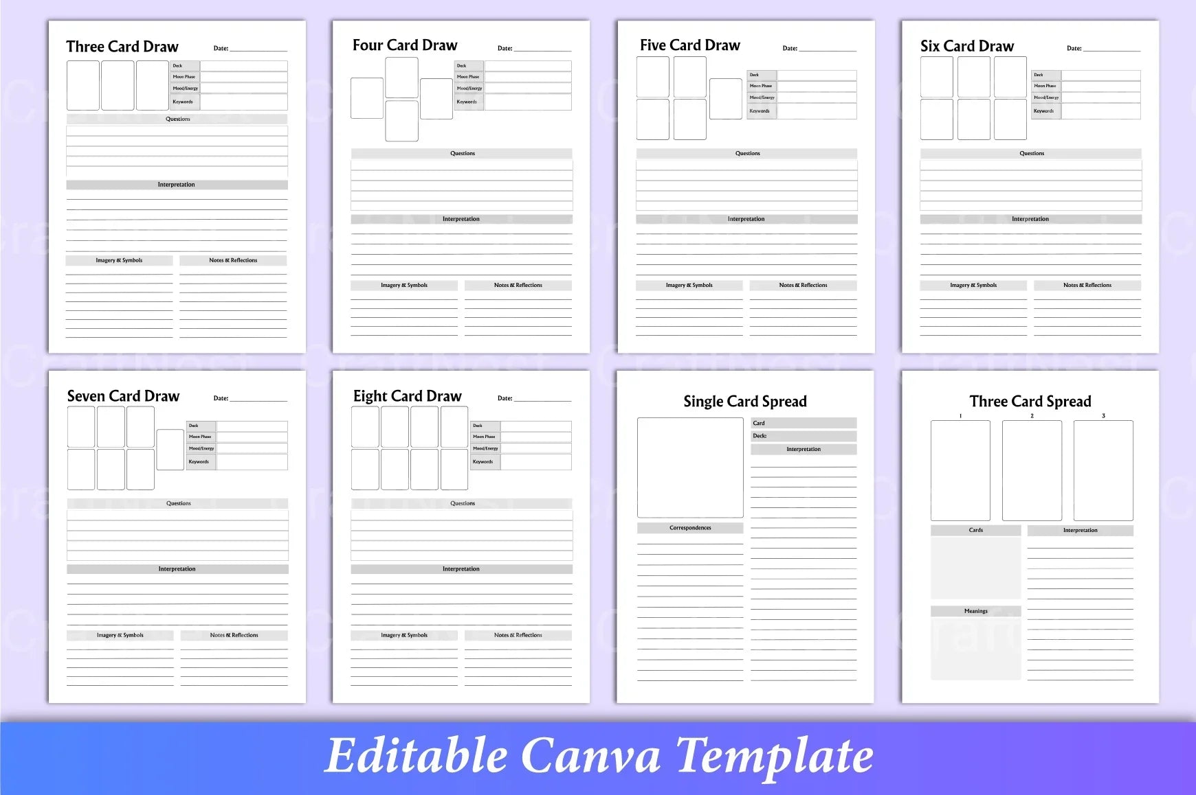 Tarot Canva Template for Creative Designs - CraftNest - Digital Crafting and Art