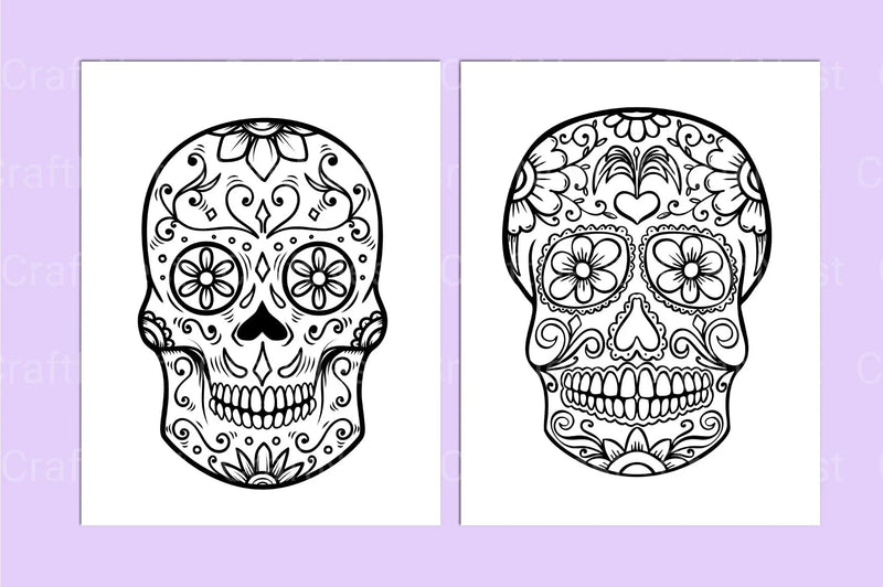 Sugar Skull Coloring Page - CraftNest - Digital Crafting and Art