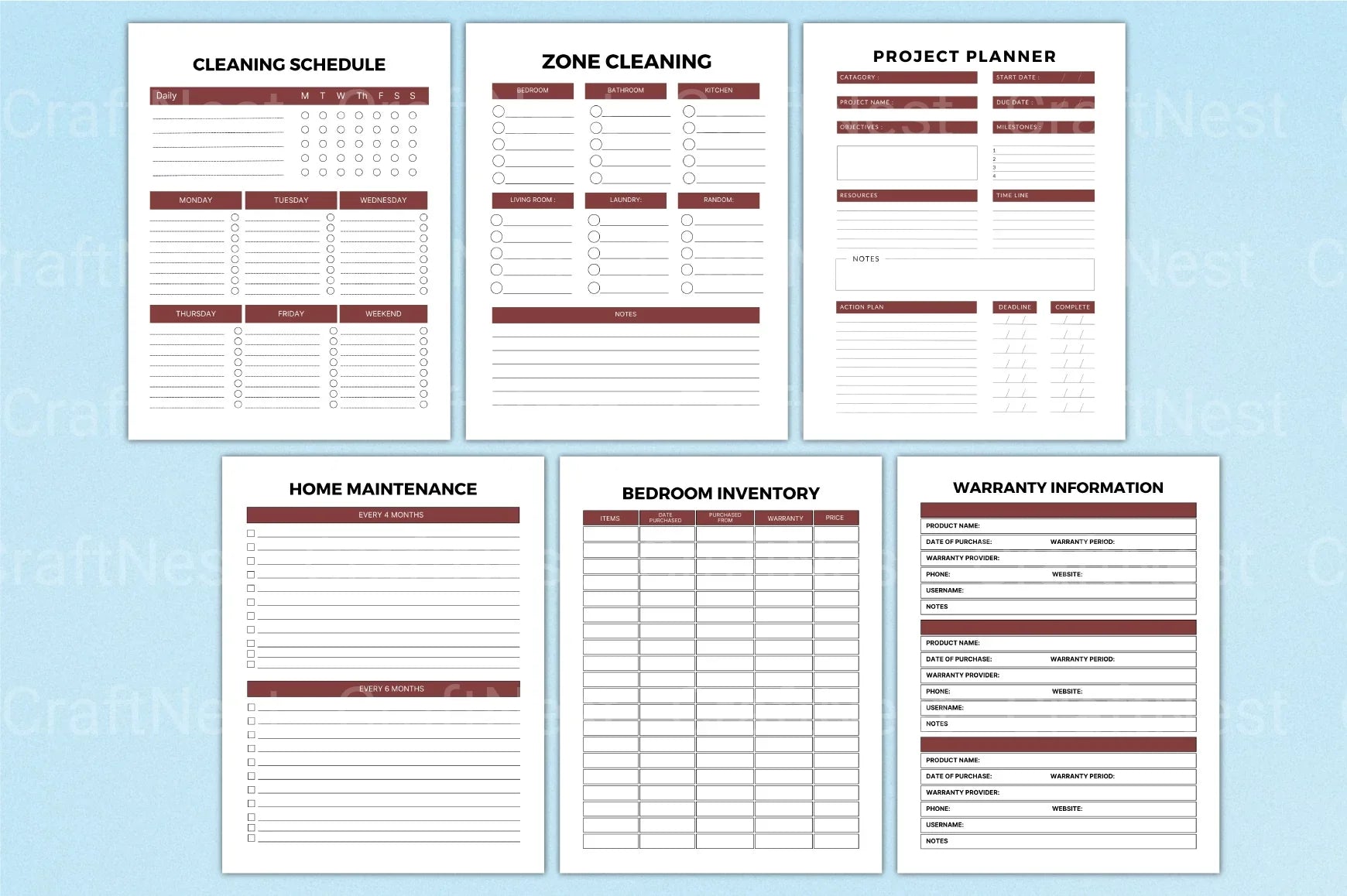 Home Maintenance Planner Guide - CraftNest - Digital Crafting and Art