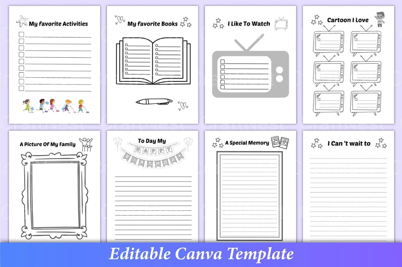 Gratitude Journal for Kids Canva Interior - CraftNest - Digital Crafting and Art