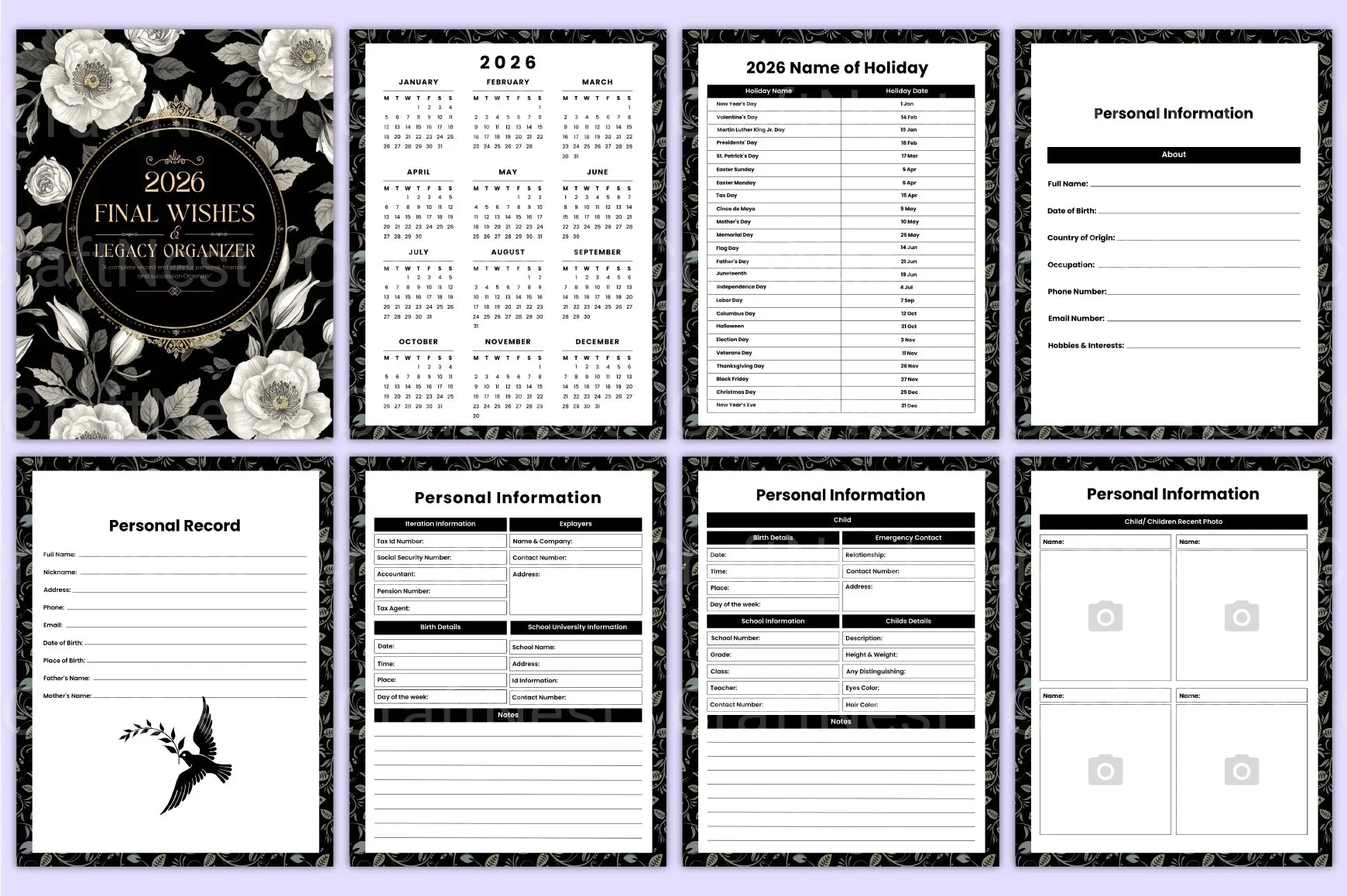 Final Wishes Legacy Organizer - CraftNest - Digital Crafting and Art