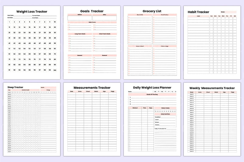Weight Loss Planner for Effective Results - CraftNest - Digital Crafting and Art