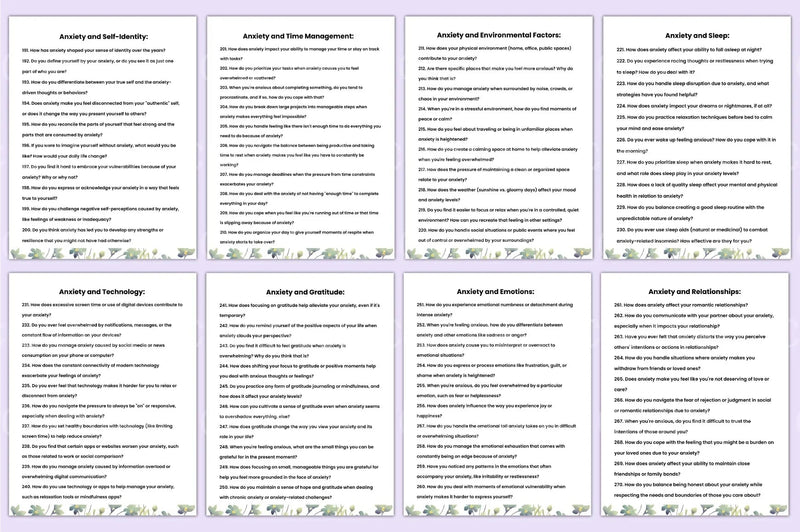 400 Deep Anxiety Prompts for Mindfulness - CraftNest - Digital Crafting and Art