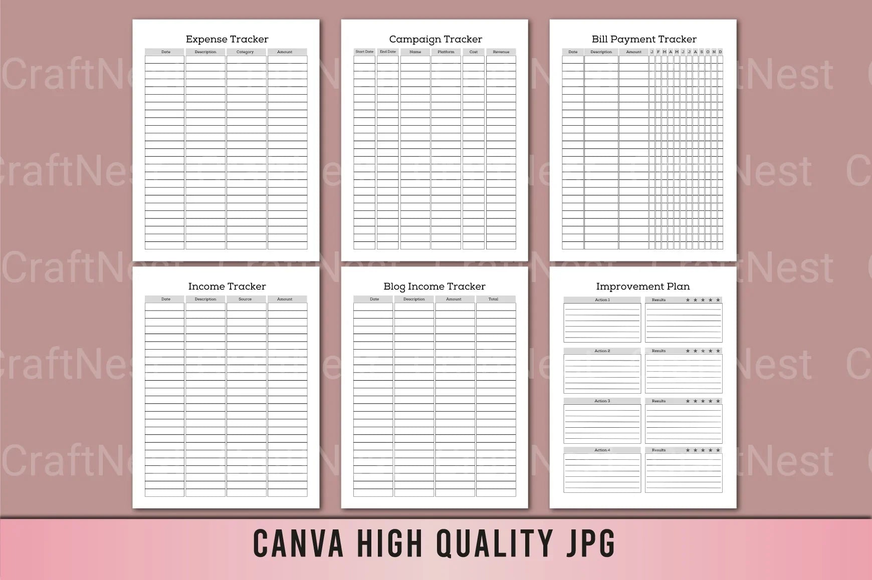 Social Media Planner Template - CraftNest - Digital Crafting and Art