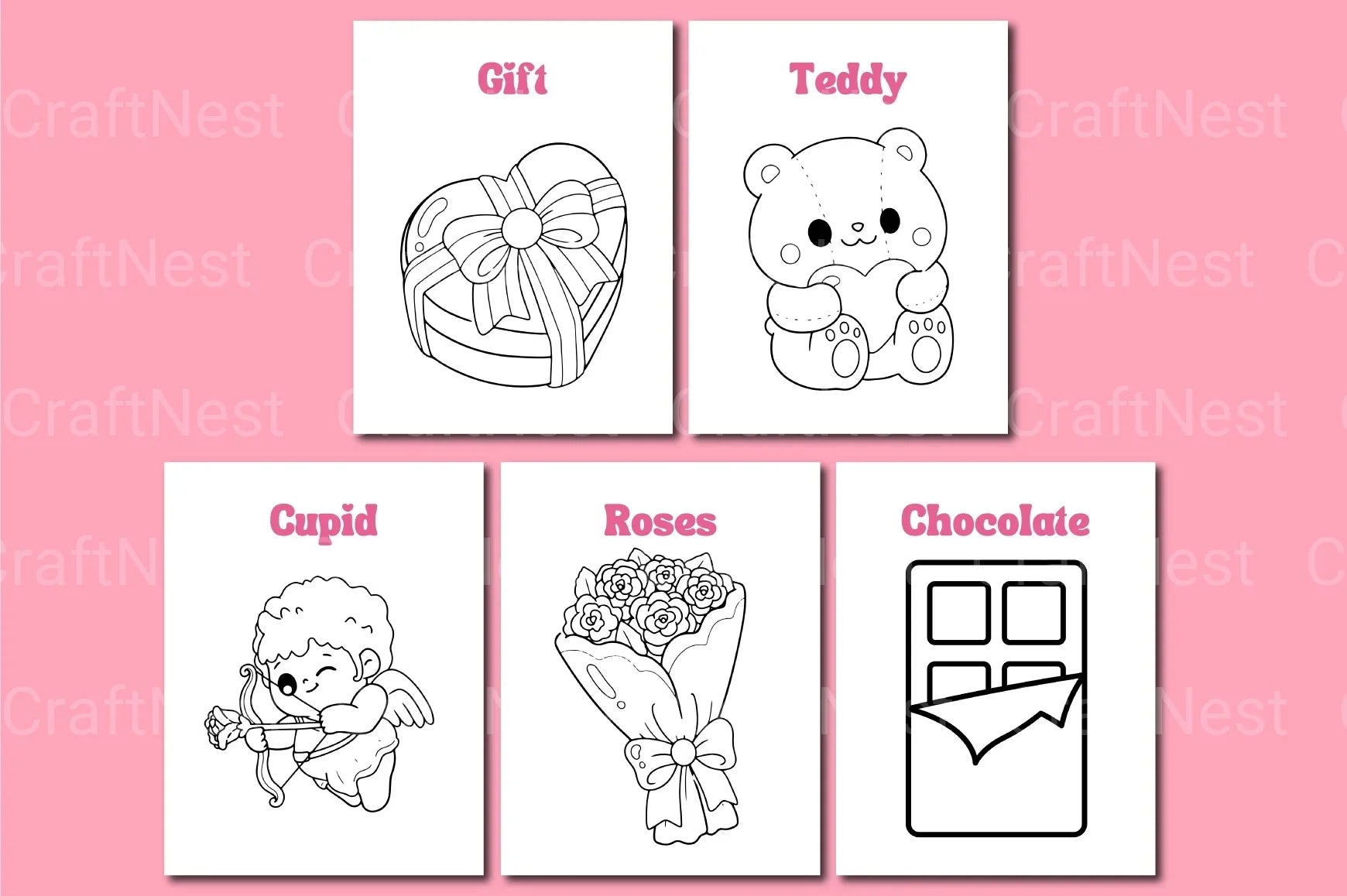 Valentine's Day Coloring Book for Kids - CraftNest - Digital Crafting and Art