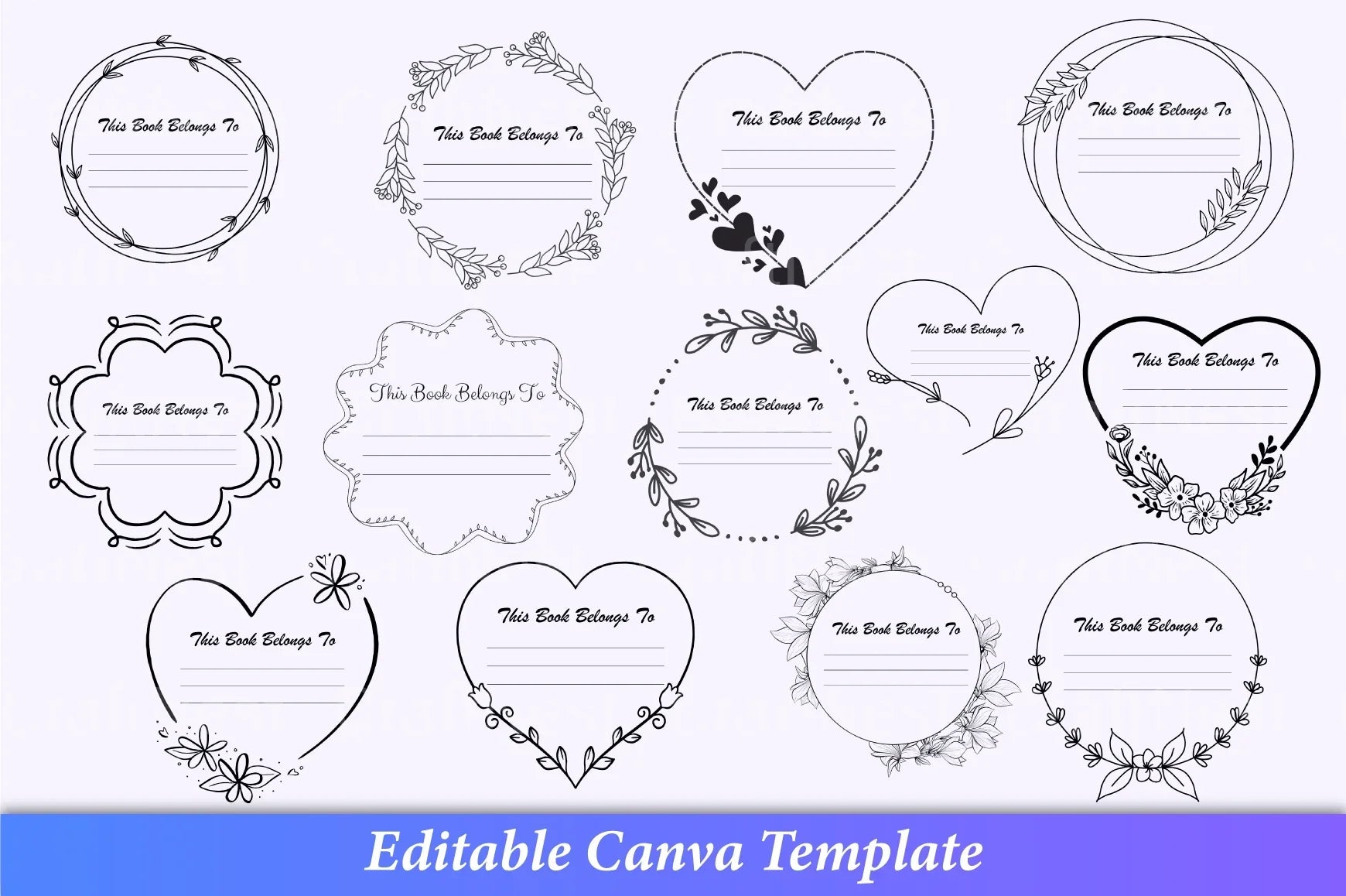 Personalized Book Ownership Label - CraftNest - Digital Crafting and Art