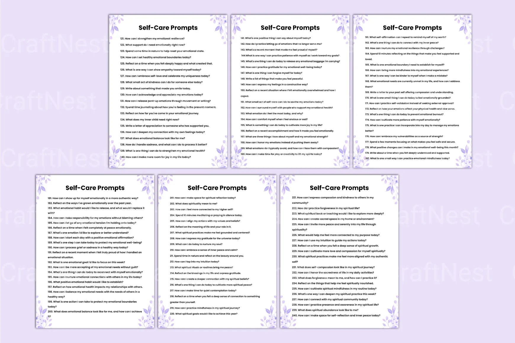 Self Care Prompts for Mindful Living - CraftNest - Digital Crafting and Art
