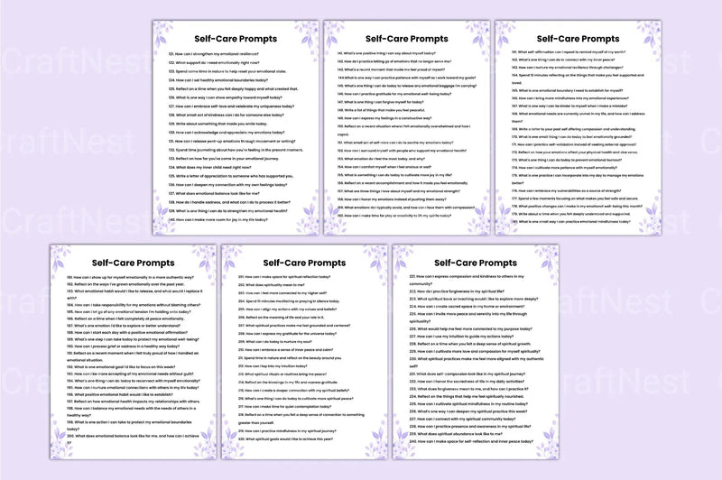 Self Care Prompts for Mindful Living - CraftNest - Digital Crafting and Art