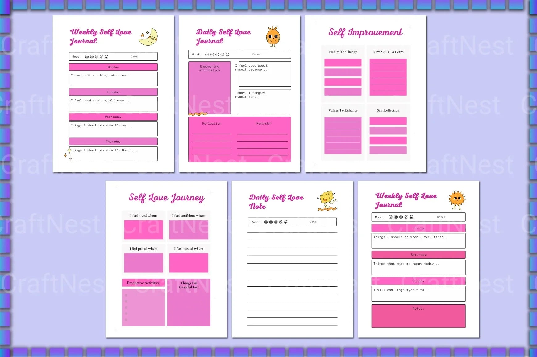 Self Love Workbook for Personal Growth - CraftNest - Digital Crafting and Art