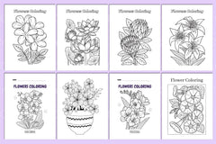 Flower Coloring Book for Relaxation - CraftNest - Digital Crafting and Art
